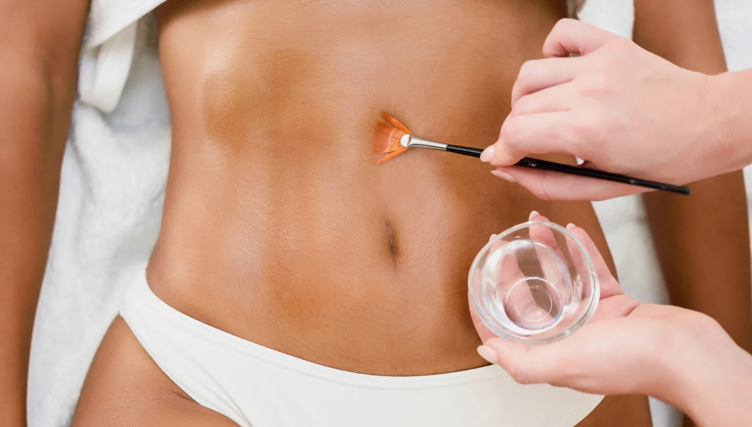 exfoliating abdominal area