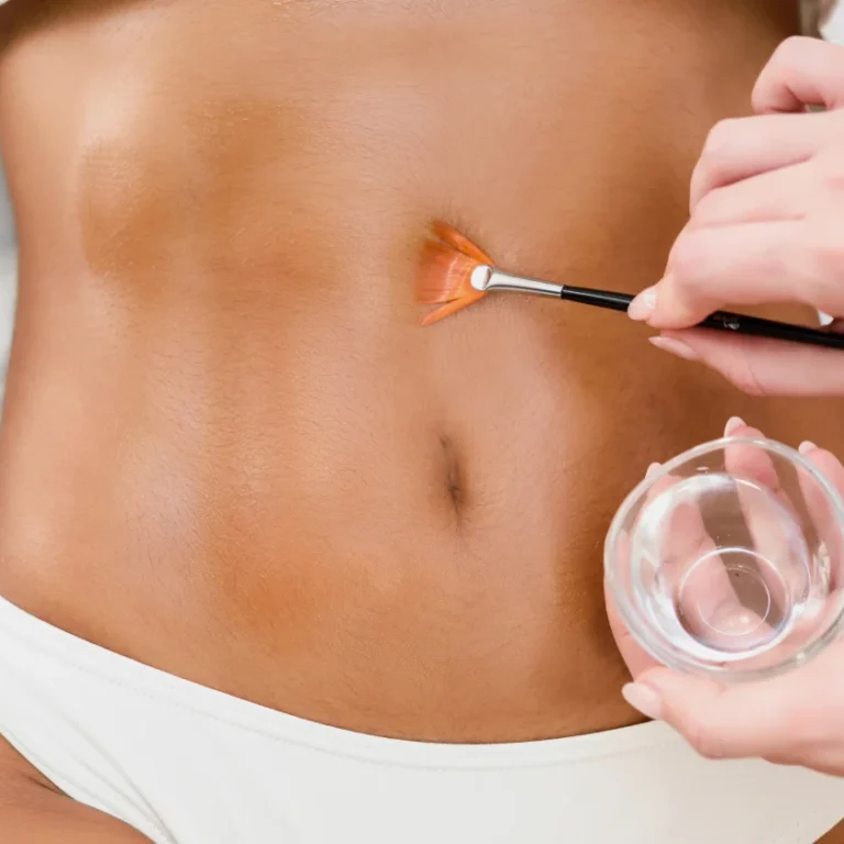 exfoliating abdominal area